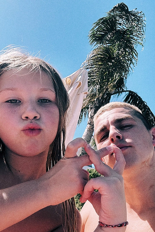 Donatas Montvydas su dukra Adele / Asmeninio albumo nuotr.