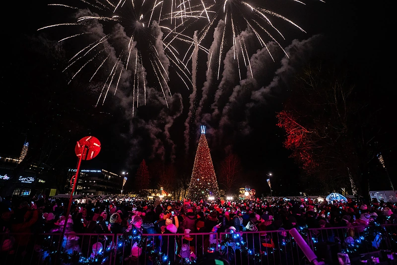 Druskininkų Kalėdų eglutės įžiebimas / Justino Kygos nuotr.