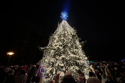 Visagine įžiebta natūrali Kalėdų eglė: pasodinta šiam tikslui, tačiau papuošta pirmą kartą