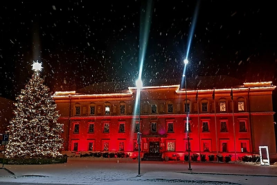 Varėnos Kalėdų eglė / Varėnos rajono savivaldybės nuotr.