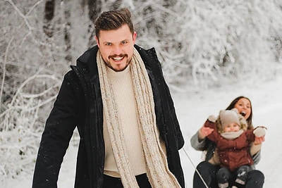 Evelina ir Ovidijus Petrauskai su dukra Estele / Domantės Vasiliauskaitės nuotr.