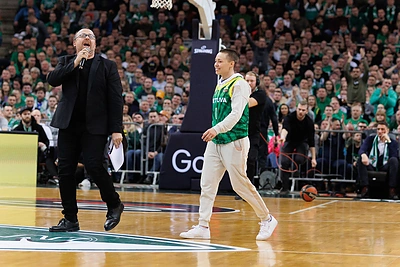 Rožė Namajunas „Žalgirio“ rungtynėse / Eriko Ovčarenko / BNS nuotr.