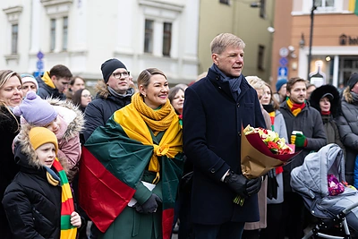Interaktyvaus projekto „Vilniaus kalbančios skulptūros“ pristatymas Jono Basanavičiaus aikštėje / Gretos Skaraitienės / BNS nuotr.