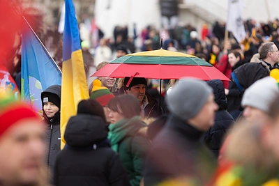 Jaunimo eisena „Lietuvos valstybės keliu“ / Gretos Skaraitienės / BNS nuotr.