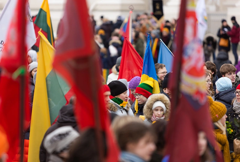 Jaunimo eisena „Lietuvos valstybės keliu“ / Gretos Skaraitienės / BNS nuotr.