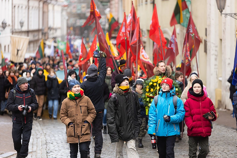 Jaunimo eisena „Lietuvos valstybės keliu“ / Gretos Skaraitienės / BNS nuotr.