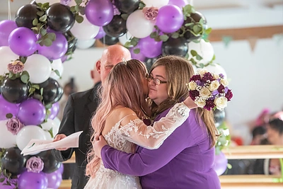 Kerry Kenworthy ir Sian Higgins vestuvės / AFP/„Scanpix“ nuotr.