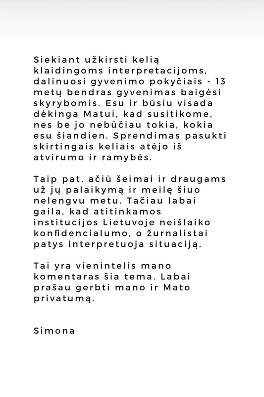 Simonos Burbaitės instagramo istorija / Stop kadras