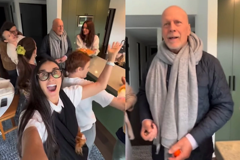 Bruce'as Willisas su šeima / Stop kadrai