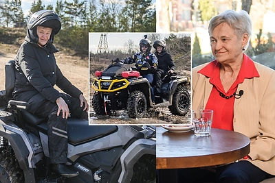 77-erių metų senjorė Joana pirmą sykį sėdo už galingo keturračio vairo: „Nesitikėjau tiek emocijų“