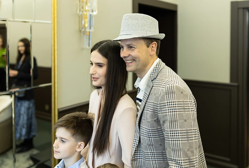 Nerijus Juška su šeima