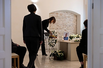 Viktorija Čmilytė-Nielsen atvyko į atsisveikinimą su Ramūnu Terlecku / Pauliaus Peleckio / BNS nuotr.