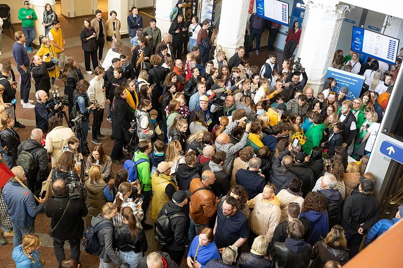 A.Valujavičiaus pasitikimas Vilniaus oro uoste / Gretos Skaraitienės / BNS nuotr.
