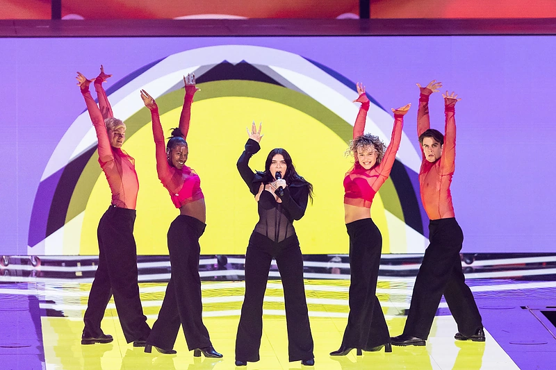 Jungtinės Karalystės atstovė Mae Muller / Lukas Balandis / BNS nuotr.