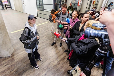 Monikos Linkytės sutiktuvės oro uoste / Eriko Ovčarenko / BNS nuotr.