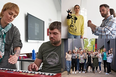 D.Vaitiekūnas ir R.Naujanytė-Bjelle su kurčiaisiais gestus pavertė muzika: pasitelkė technologijas