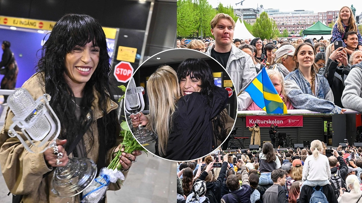 Loreen Švedijos oro uoste pasitiko gerbėjų minia / AFP/„Scanpix“ nuotr.