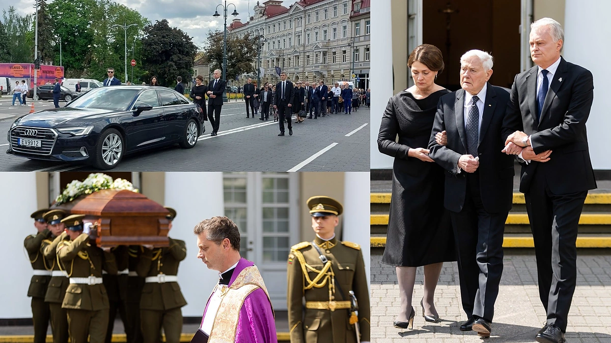 Paskutinė Almos Adamkienės kelionė: karstas išneštas iš prezidentūros / Žygimanto Gedvilos / BNS nuotr.