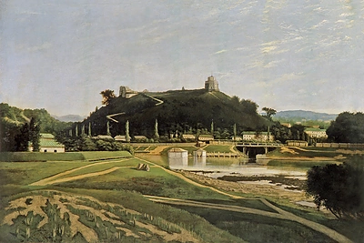 Vilniaus pilių vaizdas 1861-aisiais. Juozapo Marševskio paveikslas / Lietuvos nacionalinio muziejaus archyvo nuotrauka