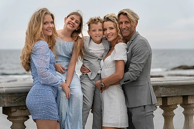 Edita Daniūtė-Gozzoli su dukra Evita, vyru Mirko, jų bendru sūnumi Romeo ir jo dukra Brenda / Asmeninio albumo nuotr.