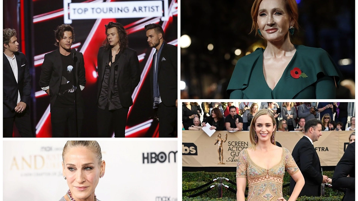 One Direction, Sarah Jessica Parker, J.K.Rowling, Emily Blunt / Scanpix nuotr. koliažas