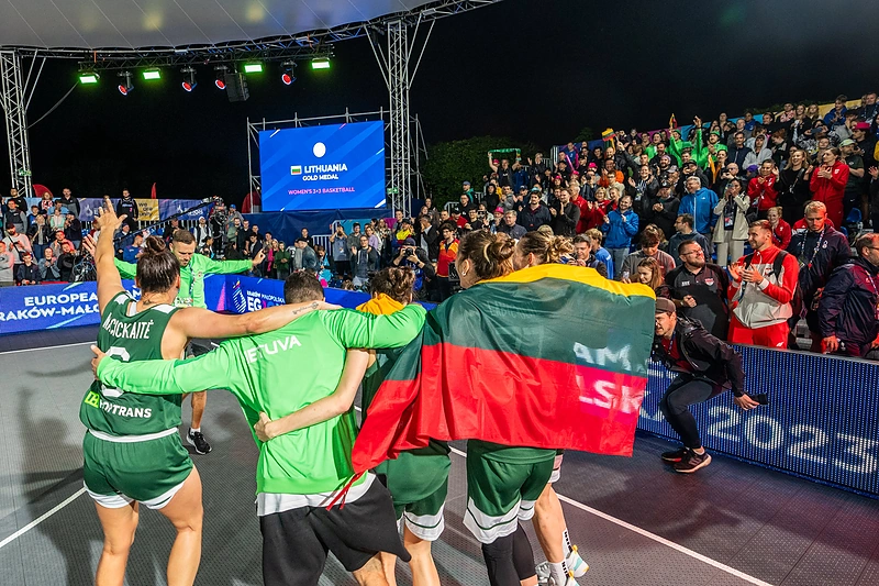 Lietuvos moterų 3x3 krepšinio rinktinė – Europos žaidynių čempionė / Vytauto Dranginio nuotr.