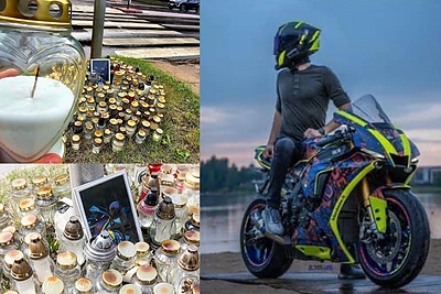 Žinomo motociklininko mirties vietoje – negęsta žvakės: „Visada išliksi mūsų prisiminimuose“