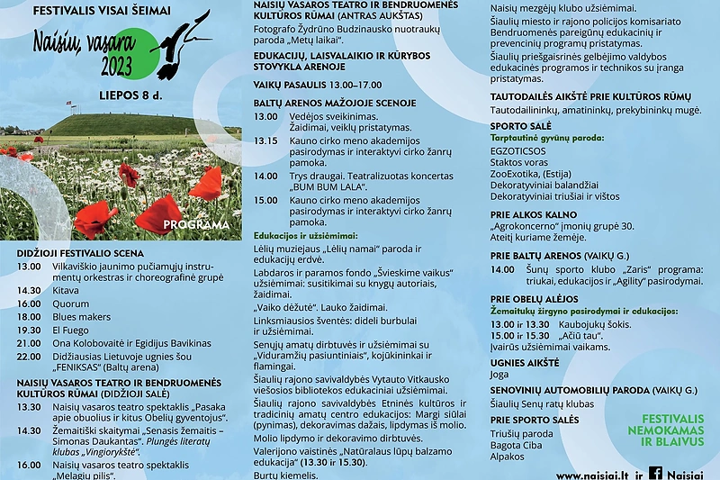 Festivalio „Naisių vasara“ programa 2023 / Socialinių tinklų nuotr.