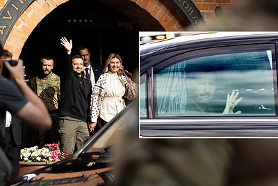 Ukrainos prezidentas V.Zelenskis atvyko į Lietuvą: susitiko su žmonėmis Lukiškių aikštėje