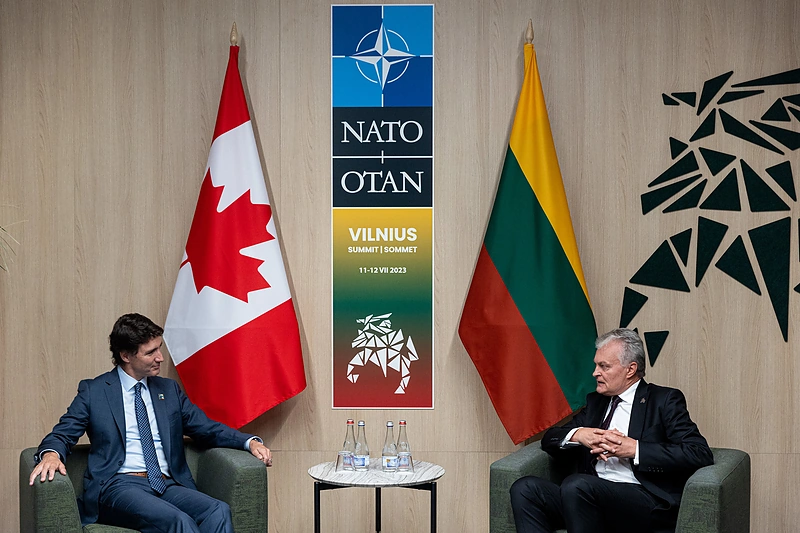 Gitanas Nausėda susitiko su Kanados Premjeru Justinu Trudeau / Pauliaus Peleckio / BNS nuotr.