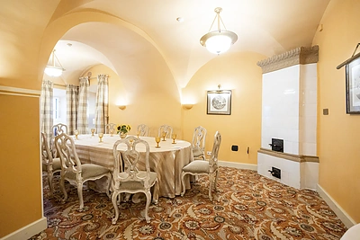 Ukrainos delegacijos posėdžiams buvo skirta viešbučio Skliautų salė / Skirmanto Lisausko nuotrauka