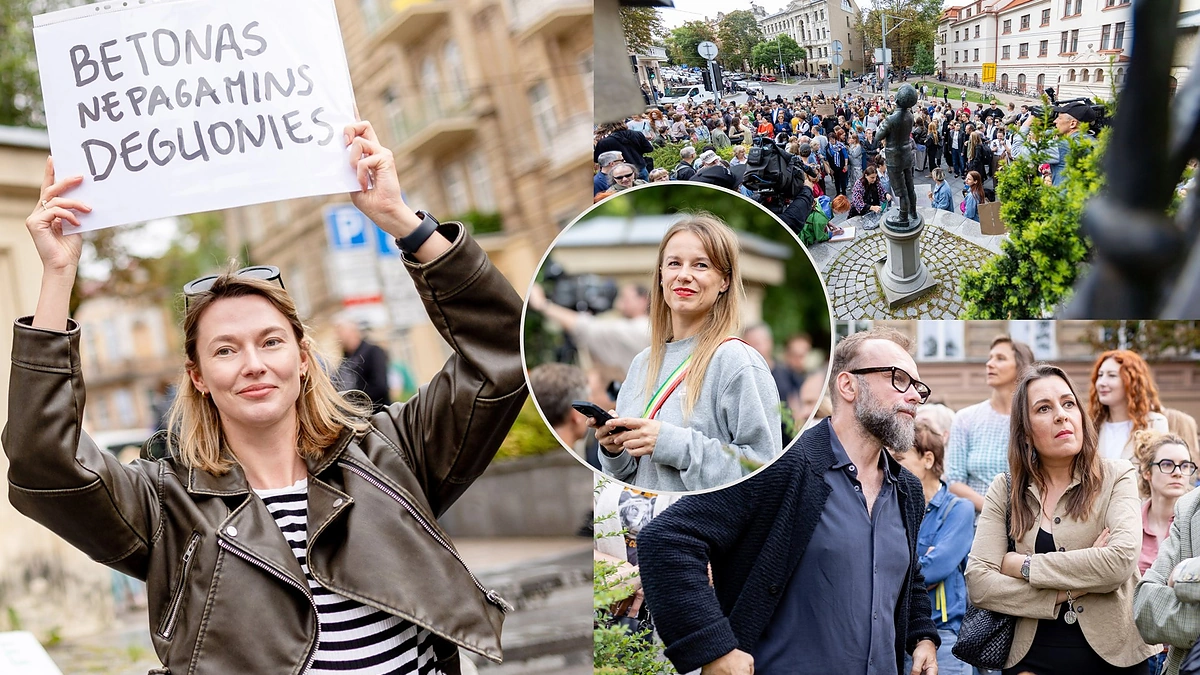 Protestas dėl medžių sostinės J.Basanavičiaus gatvėje / Lukas Balandis / BNS nuotr.