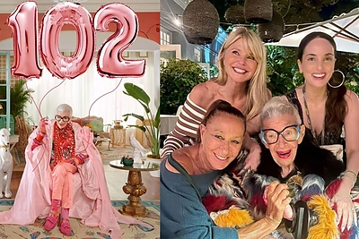 Mados ikonai, dizainerei Iris Apfel – 102: vizitine kortele tapę akiniai, ryški frazė ir „aštrumas“