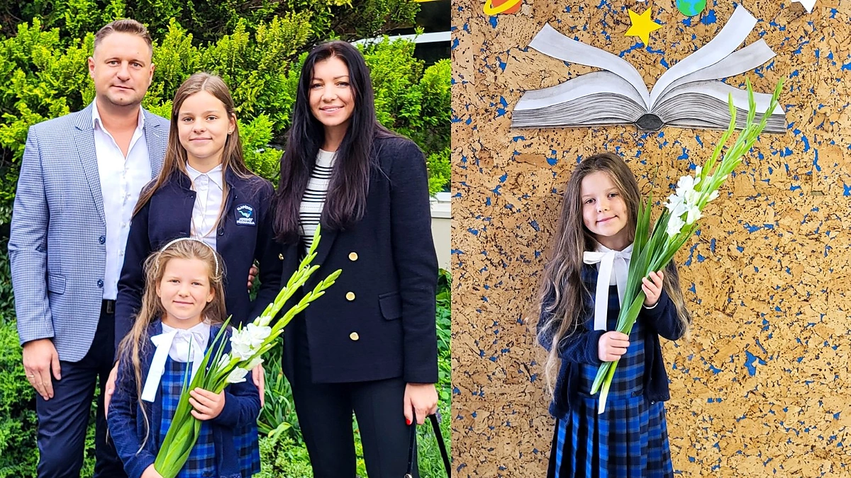 Vaida ir Andrius Rimiškiai su dukromis / Asmeninio albumo nuotr.