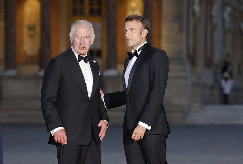 Didžiosios Britanijos karaliaus garbei iškelta iškilminga vakarienė Versalyje / AFP/„Scanpix“ nuotr.