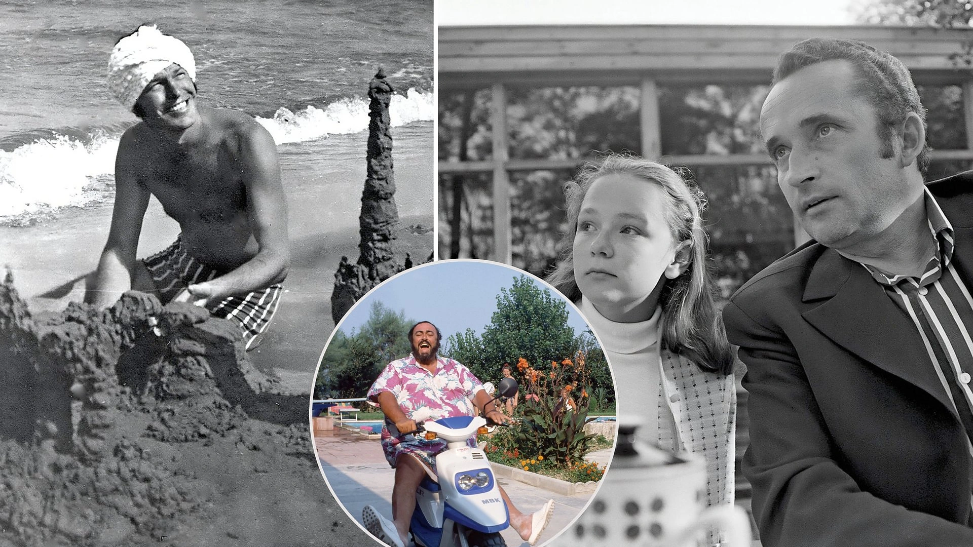 Regimantas Adomaitis, Luciano Pavarotti ir Vytautas Žalakevičius / Asmeninio albumo, Antano Sutkaus ir Getty nuotraukos