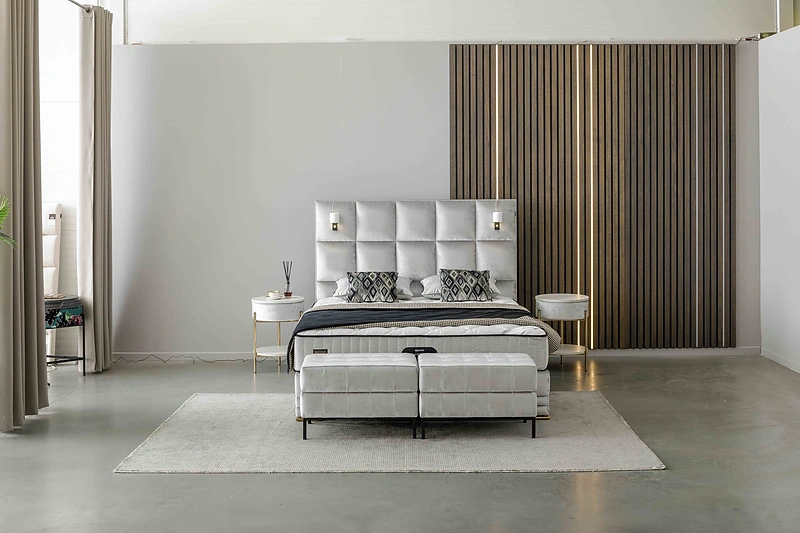 Moderni prabanga miegamajame: kaip ją atskleisti? / Madrės baldų nuotr.