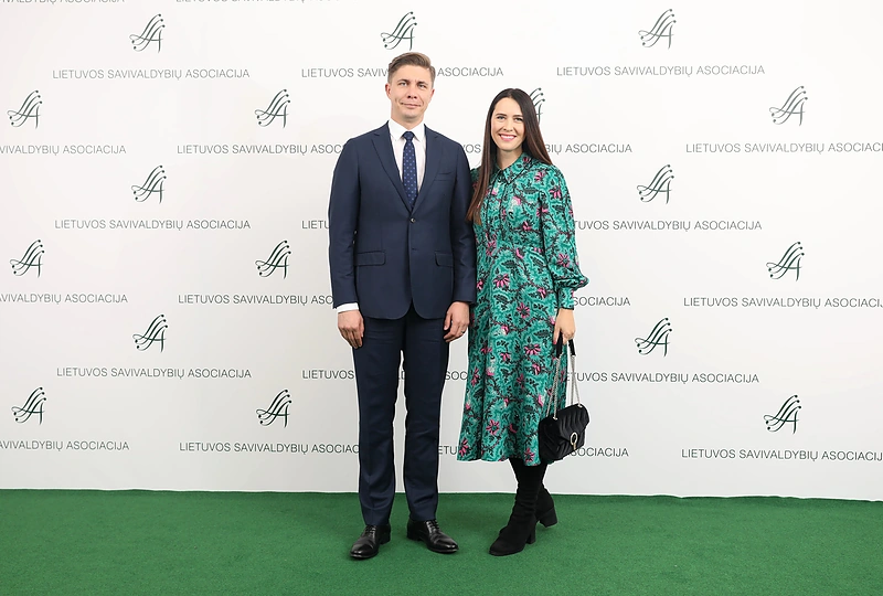 LSA prezidentas Mindaugas Sinkevičius su žmona Aiste / D.Stankaus nuotr.