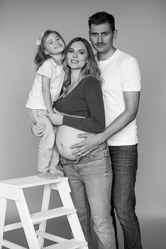 Edgaras Ulanovas su žmona Gabija Ulanove ir dukra / Monikos Dovidaitės nuotr.