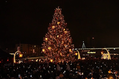 Mažeikių kalėdinės eglės įžiebimas / Mažeikių rajono savivaldybės ir Kazio Vozgirdo nuotr.