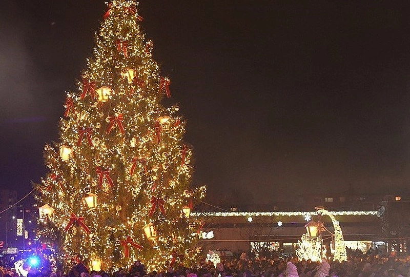 Mažeikių kalėdinės eglės įžiebimas / Mažeikių rajono savivaldybės ir Kazio Vozgirdo nuotr.