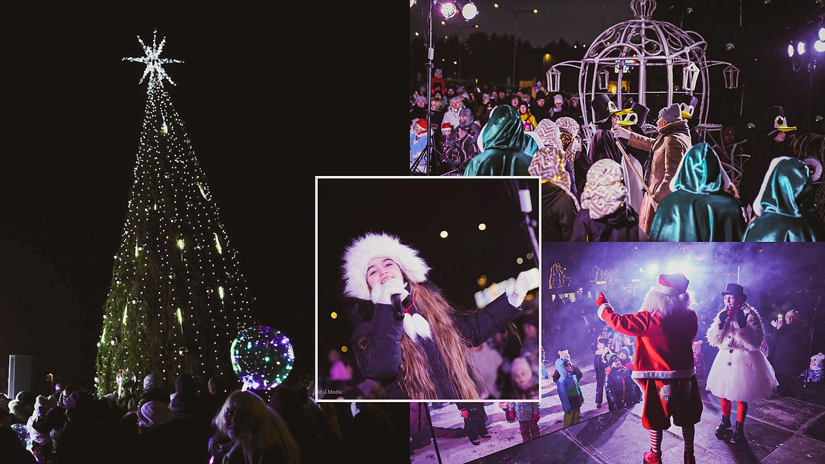 Grigiškės įžiebė naujojo šimtmečio eglę / Organizatorių nuotr.