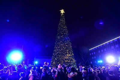 Šalčininkų Kalėdų eglė / Šalčininkų savivaldybės nuotr.