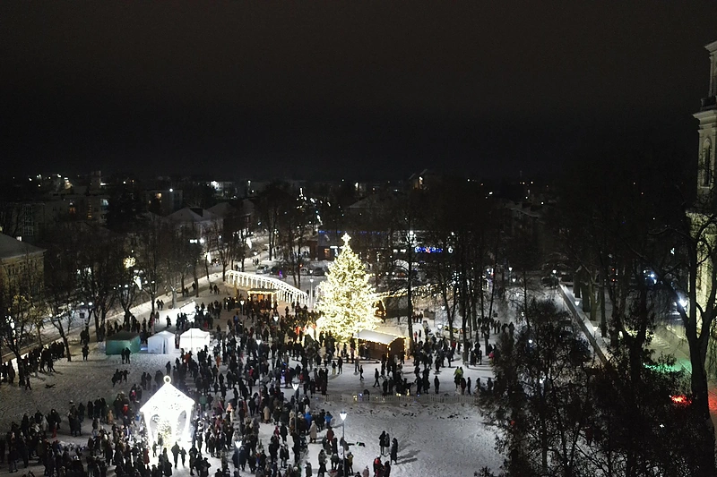 Biržų Kalėdų eglės įžiebimas / Biržų rajono savivaldybės nuotr.