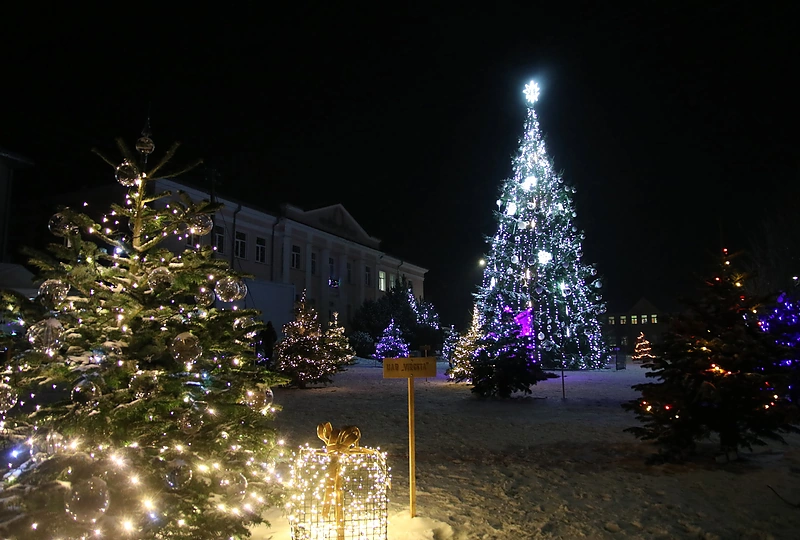 Skaudvilės Kalėdų eglės įžiebimas / Linos Mačiulės nuotr.