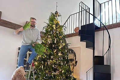 Alfo Ivanausko Kalėdų eglė ir jos papuošimai / Asmeninio albumo nuotr.