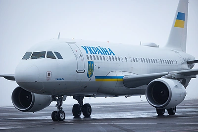 Volodymyro Zelenskio lėktuvas / Lukas Balandis / BNS nuotr.