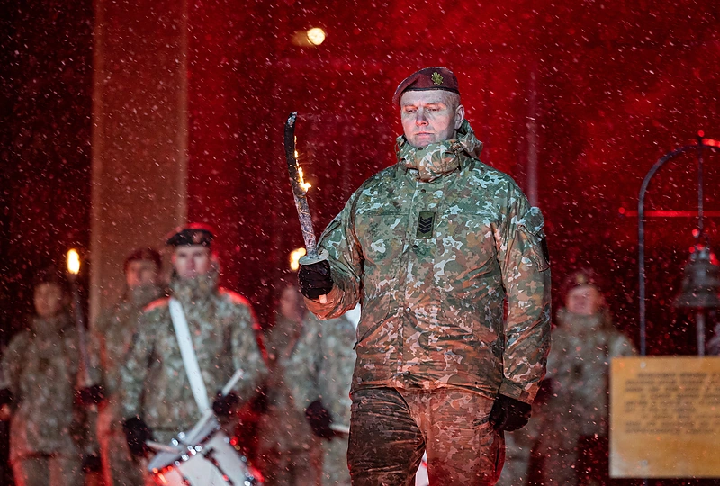 Atminimo laužų uždegimo ceremonija Nepriklausomybės aikštėje / Pauliaus Peleckio / BNS nuotr.