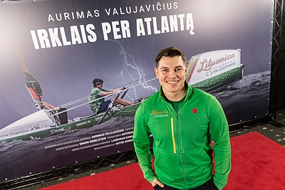 Aurimo Valujavičiaus filmo „Irklais per Atlantą“ premjeros svečiai / Pauliaus Peleckio / BNS nuotr.
