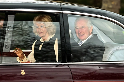 Charlesas III ir pasirodė viešumoje po žinios vėžį / AFP/„Scanpix“ nuotr.